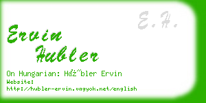 ervin hubler business card